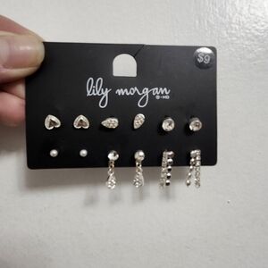 Lily Morgan Silver Earring Set